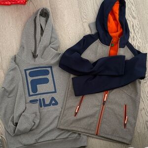 Fila Gray and Navy, Mountain warehouse hoodies with Orange Highlights